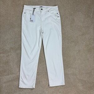 PAIGE Jacqueline Straight Leg Jeans Size 32 Optic White Denim Ankle Length New